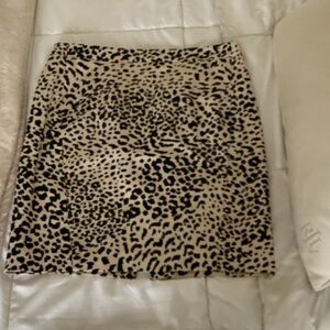 LOFT Leopard Print Mini Skirt in Black and Cream